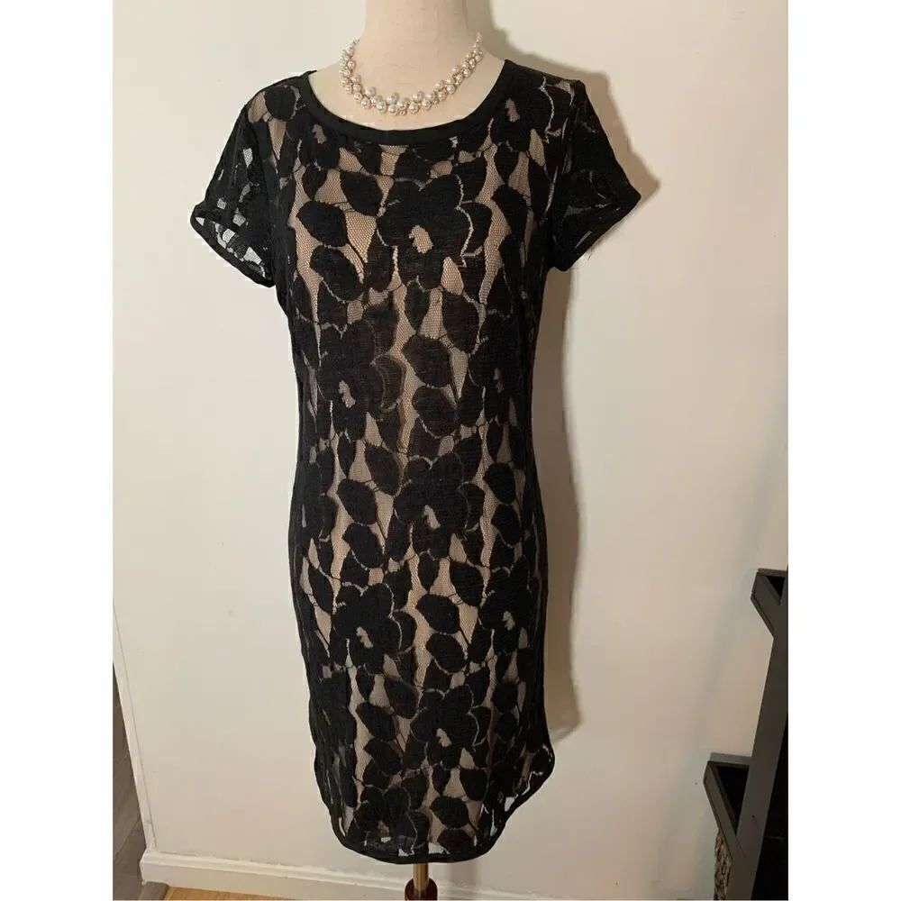 Loft size 2 dress lace black